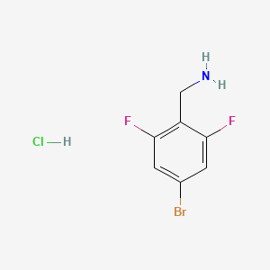 Chemical structure of (4-Bromo-2,6-difluorophenyl)methanamine hydrochloride
