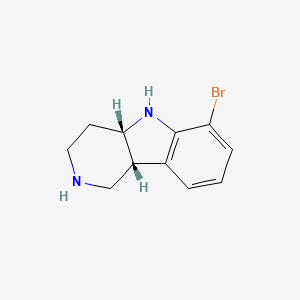 Chemical structure of (4aS,9bR)-6-Bromo-2,3,4,4a,5,9b-hexahydro-1H-pyrido[4,3-b]indole