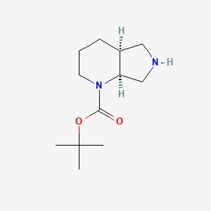 Chemical structure of (4aS,7aS)-tert-Butyl octahydro-1H-pyrrolo[3,4-b]pyridine-1-carboxylate