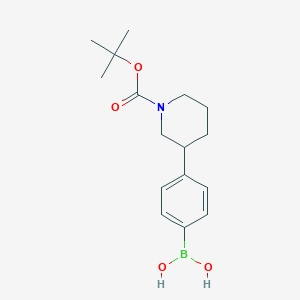 Chemical structure of (4-[1-[(TERT-BUTOXY)CARBONYL]PIPERIDIN-3-YL]PHENYL)BORONIC ACID