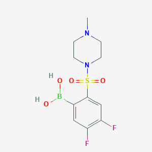 Chemical structure of (4,5-Difluoro-2-((4-methylpiperazin-1-yl)sulfonyl)phenyl)boronic acid