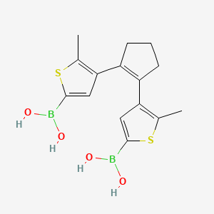 Chemical structure of (4,4-(cyclopent-1-ene-1,2-diyl)bis(5-methylthiophene-4,2-diyl))diboronic acid