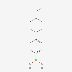Chemical structure of 4-(trans-4-Ethylcyclohexyl)phenylboronic acid