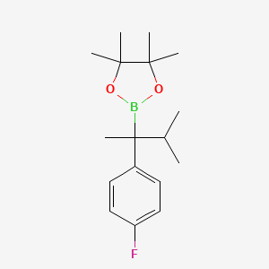 Chemical structure of (4-(trans-3-Fluoro-4-pentylcyclohexyl)phenyl)boronic acid