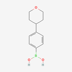 Chemical structure of [4-(Oxan-4-yl)phenyl]boronic acid