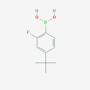 Chemical structure of (4-(tert-Butyl)-2-fluorophenyl)boronic acid