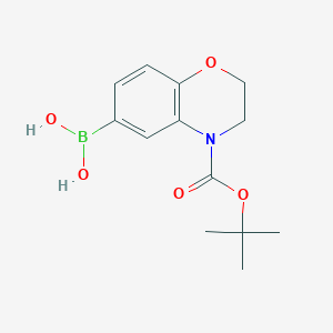 Chemical structure of (4-(Tert-butoxycarbonyl)-3,4-dihydro-2h-benzo[b][1,4]oxazin-6-yl)boronic acid