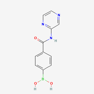 Chemical structure of (4-(Pyrazin-2-ylcarbamoyl)phenyl)boronic acid