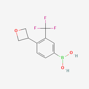 Chemical structure of (4-(oxetan-3-yl)-3-(trifluoromethyl)phenyl)boronic acid