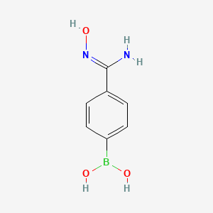 Chemical structure of 4-(N'-Hydroxycarbamimidoyl)phenylboronic acid