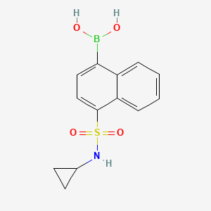 Chemical structure of (4-(N-cyclopropylsulfamoyl)naphthalen-1-yl)boronic acid