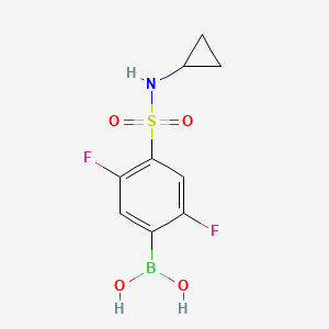 Chemical structure of (4-(N-cyclopropylsulfamoyl)-2,5-difluorophenyl)boronic acid