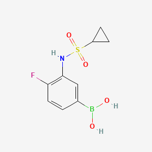 Chemical structure of (4-(N-cyclopropylsulfamoyl)-3-fluorophenyl)boronic acid