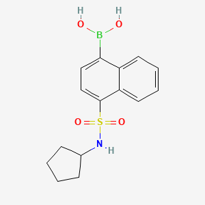 Chemical structure of (4-(N-cyclopentylsulfamoyl)naphthalen-1-yl)boronic acid