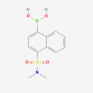 Chemical structure of (4-(N,N-dimethylsulfamoyl)naphthalen-1-yl)boronic acid