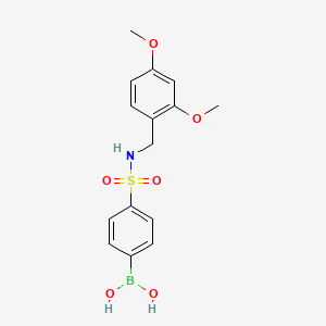 Chemical structure of (4-(N-(2,4-Dimethoxybenzyl)sulfamoyl)phenyl)boronic acid