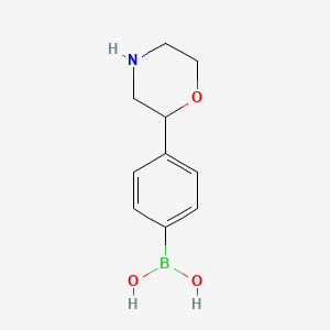 Chemical structure of (4-(morpholin-2-yl)phenyl)boronic acid
