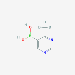 Chemical structure of (4-(methyl-d3)pyrimidin-5-yl)boronic acid