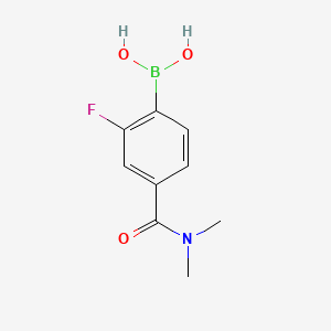 Chemical structure of 4-(Dimethylcarbamoyl)-2-fluorophenylboronic acid