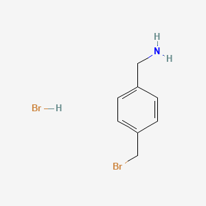 Chemical structure of 4-(Bromomethyl)benzylamine hydrobromide