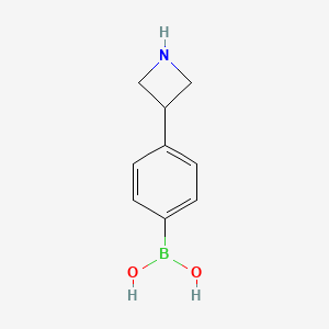 Chemical structure of (4-(azetidin-3-yl)phenyl)boronic acid