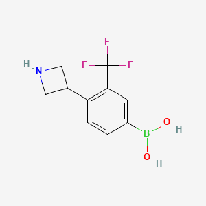 Chemical structure of (4-(azetidin-3-yl)-3-(trifluoromethyl)phenyl)boronic acid