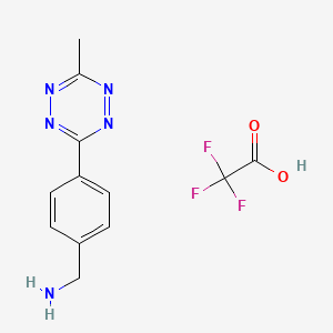 Chemical structure of (4-(6-Methyl-1,2,4,5-tetrazin-3-yl)phenyl)methanamine trifluoroacetic acid