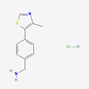 Chemical structure of (4-(4-Methylthiazol-5-yl)phenyl)methanamine hydrochloride