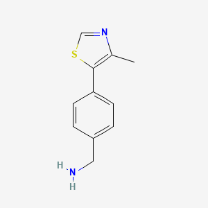 Chemical structure of (4-(4-Methylthiazol-5-yl)phenyl)methanamine