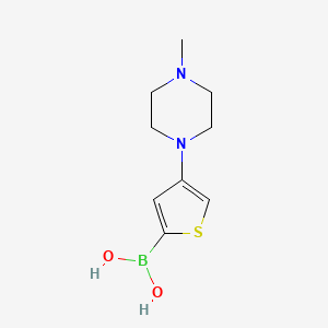 Chemical structure of (4-(4-methylpiperazin-1-yl)thiophen-2-yl)boronic acid
