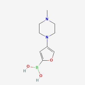 Chemical structure of (4-(4-methylpiperazin-1-yl)furan-2-yl)boronic acid