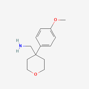 Chemical structure of (4-(4-Methoxyphenyl)oxan-4-yl)methanamine
