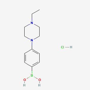 Chemical structure of (4-(4-Ethylpiperazin-1-yl)phenyl)boronic acid monohydrochloride