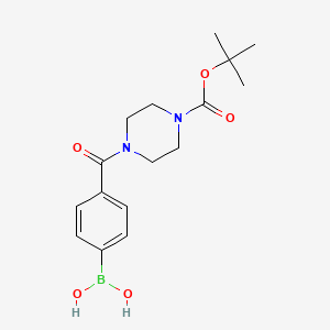 Chemical structure of 4-(4-BOC-Piperazine-1-carbonyl)phenylboronic acid