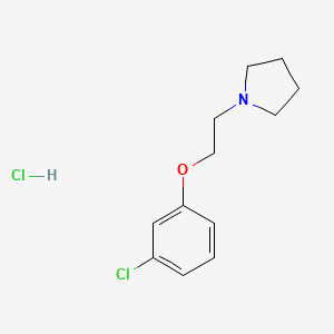Chemical structure of (4-(3-chlorophenyl)tetrahydro-2H-pyran-4-yl)methanamine hydrochloride