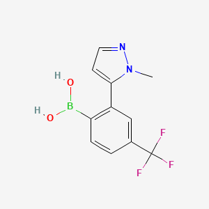 Chemical structure of (4-(2-methyl-1H-imidazol-1-yl)-3-(trifluoromethyl)phenyl)boronic acid