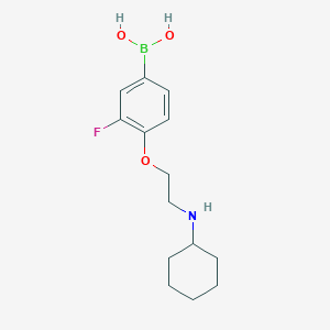 Chemical structure of (4-(2-(Cyclohexylamino)ethoxy)-3-fluorophenyl)boronic acid