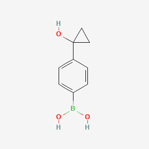 Chemical structure of (4-(1-Hydroxycyclopropyl)phenyl)boronic acid