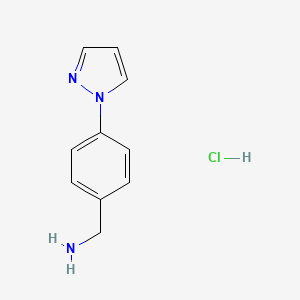 Chemical structure of (4-(1H-Pyrazol-1-yl)phenyl)methanamine hydrochloride