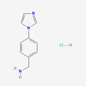 Chemical structure of (4-(1H-Imidazol-1-yl)phenyl)methanamine hydrochloride