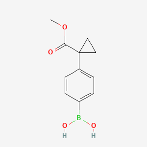 Chemical structure of 1-Methyl 1-(4-boronophenyl)cyclopropanecarboxylate