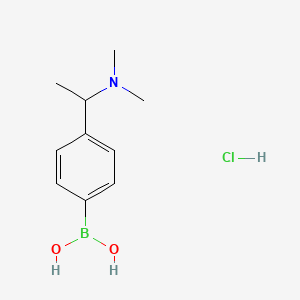 Chemical structure of (4-(1-(Dimethylamino)ethyl)phenyl)boronic acid hydrochloride