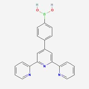 Chemical structure of (4-([2,2':6',2''-Terpyridin]-4'-yl)phenyl)boronic acid