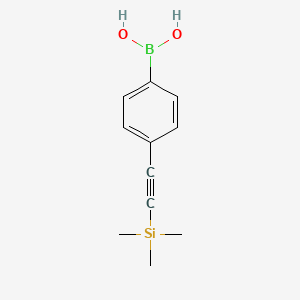 Chemical structure of (4-((Trimethylsilyl)ethynyl)phenyl)boronic acid