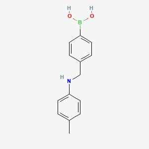 Chemical structure of (4-((P-tolylamino)methyl)phenyl)boronic acid