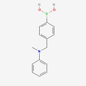 Chemical structure of (4-((methyl(phenyl)amino)methyl)phenyl)boronic acid