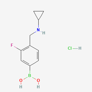 Chemical structure of (4-((Cyclopropylamino)methyl)-3-fluorophenyl) boronic acid hydrochloride