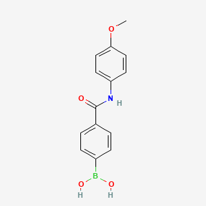 Chemical structure of (4-((4-Methoxyphenyl)carbamoyl)phenyl)boronic acid
