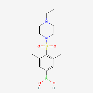 Chemical structure of (4-((4-Ethylpiperazin-1-yl)sulfonyl)-3,5-dimethylphenyl)boronic acid