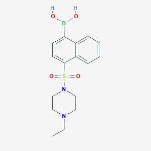 Chemical structure of (4-((4-Ethylpiperazin-1-yl)sulfonyl) naphthalen-1-yl)boronic acid